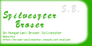 szilveszter broser business card